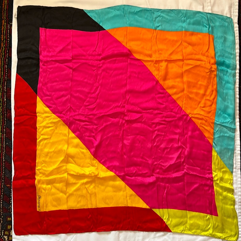 Vintage Colorful Silk Scarf